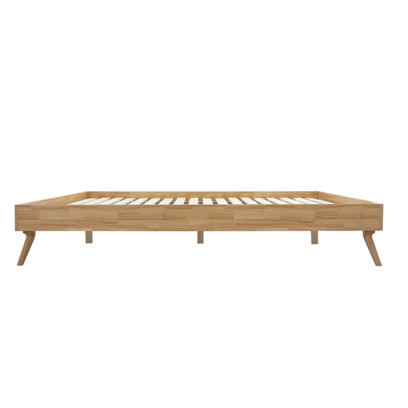 Natural Oak Ensemble Bed Frame Wooden Slat King