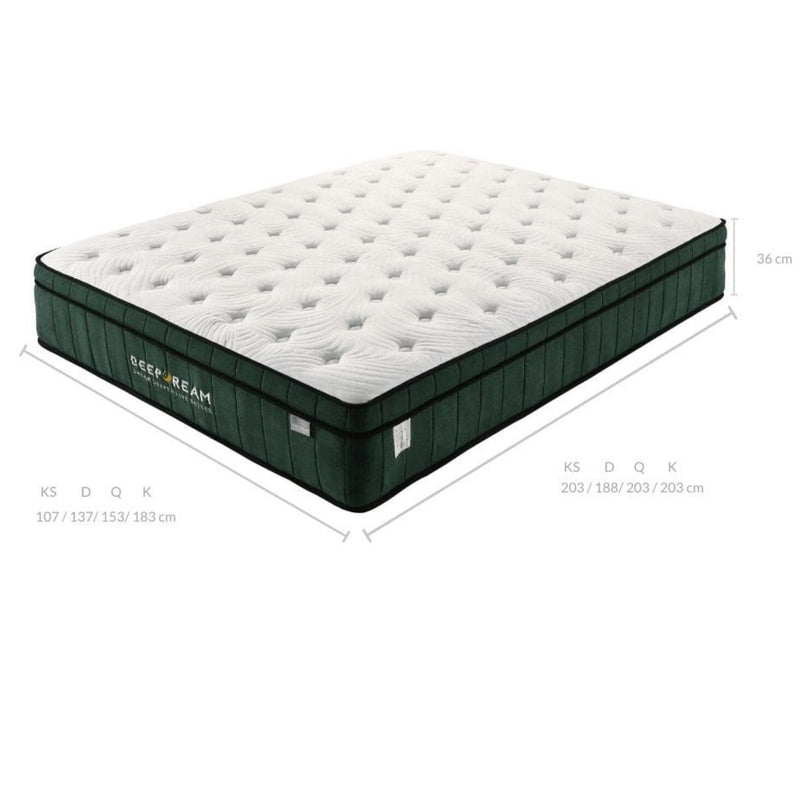 Green Tea Cool Gel Memory Foam Mattress 36cm 5 Zone King Single