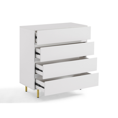 Kori White 4 Chest of Drawers