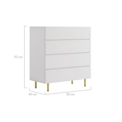 Kori White 4 Chest of Drawers