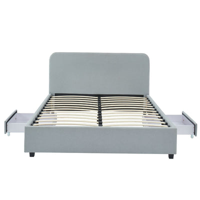 Kevin Charcoal Grey Storage Bed with 2 Drawers in King