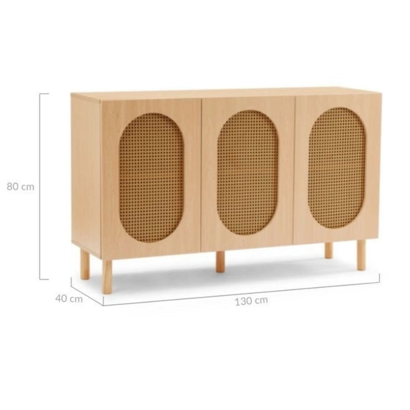 Kailua 3 Door Rattan Sideboard in Maple