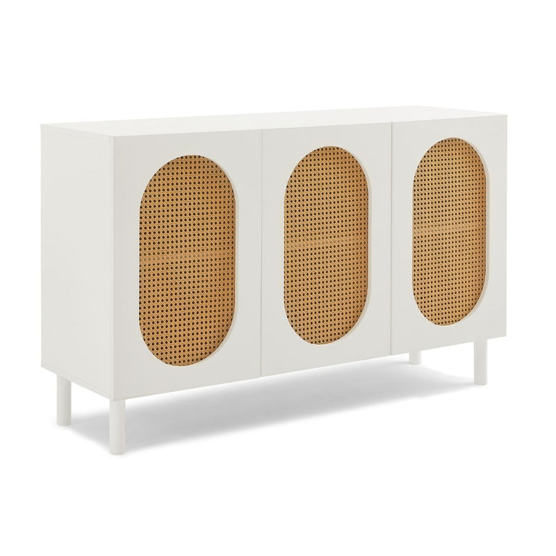 Kailua 3 Door Rattan Sideboard in White