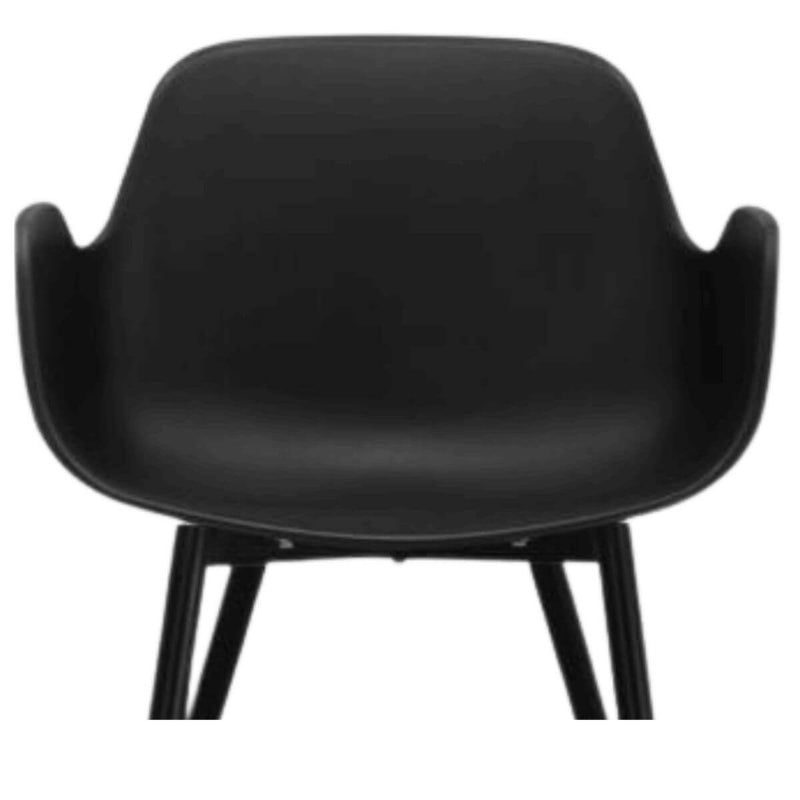 Looney Black Elegant Armrest Dining Chair Set of 2