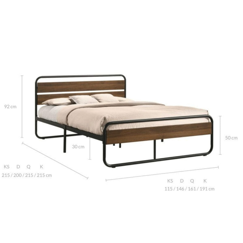 Molly Industrial Bed in King Single