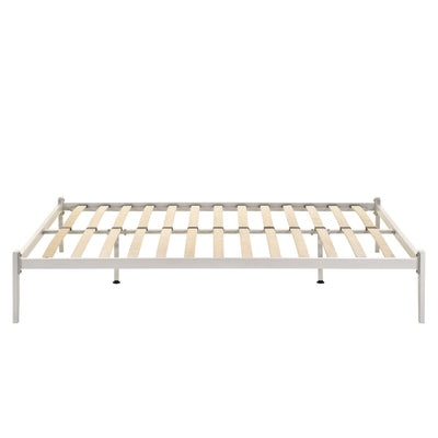 Metal Bed Base Frame Platform Foundation White - King Single