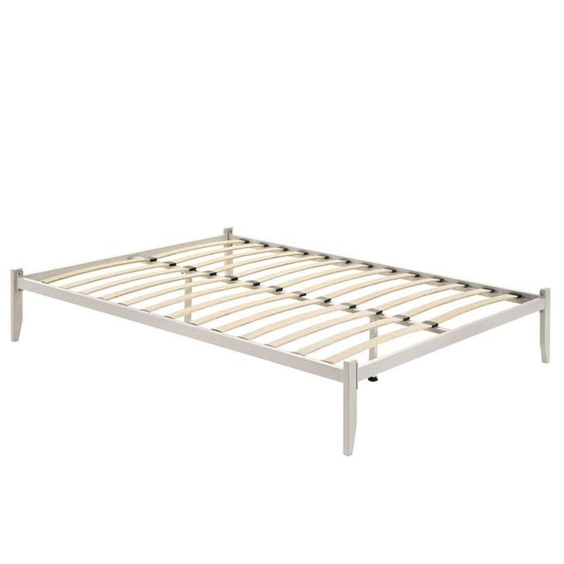 Metal Bed Base Frame Platform Foundation White - King