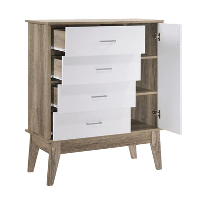 Tallboy 4 Chest of Drawers with Door Cabinet Storage Shelf