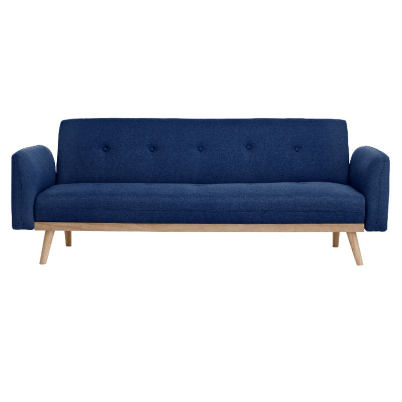 Nicholas 3-Seater Blue Foldable Sofa Bed