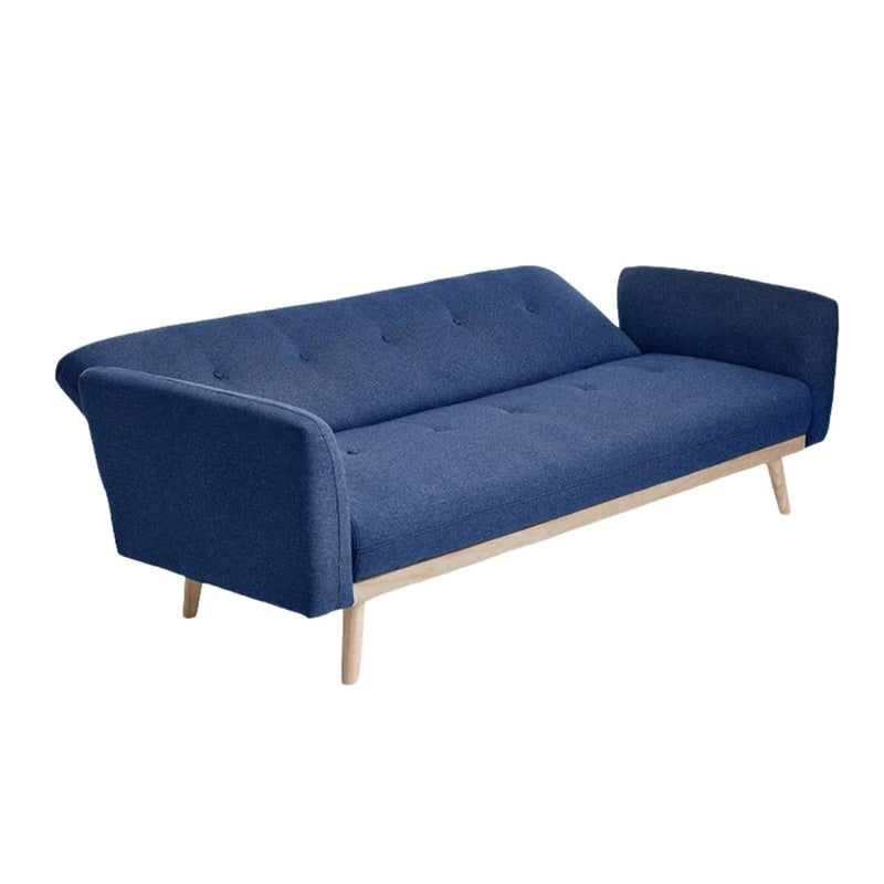 Nicholas 3-Seater Blue Foldable Sofa Bed