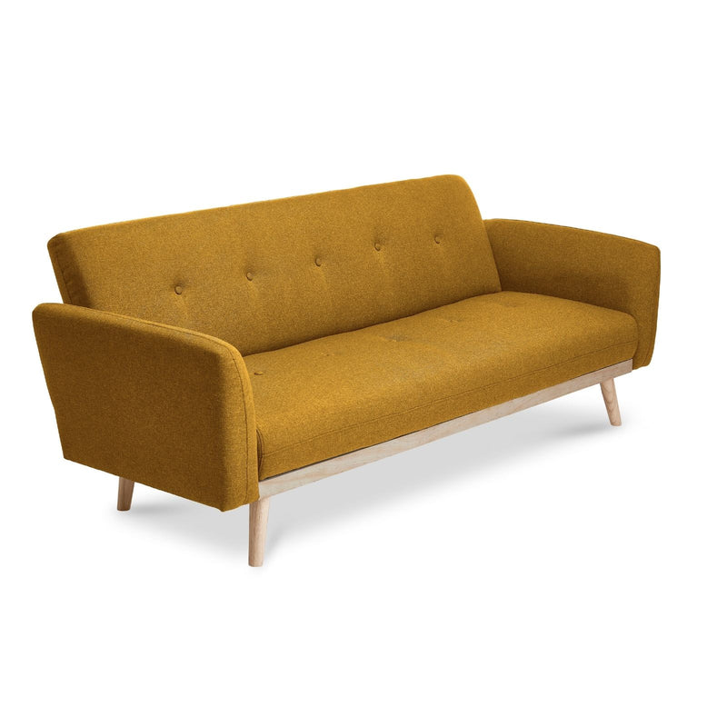 Nicholas 3-Seater Yellow Foldable Sofa Bed