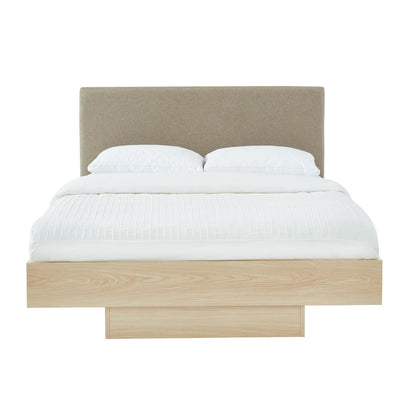 Wooden Floating Bed Frame King Natural Oak