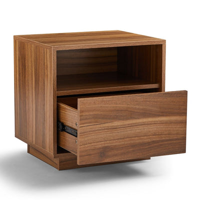 Nola Japandi Style Bedside Table in Walnut