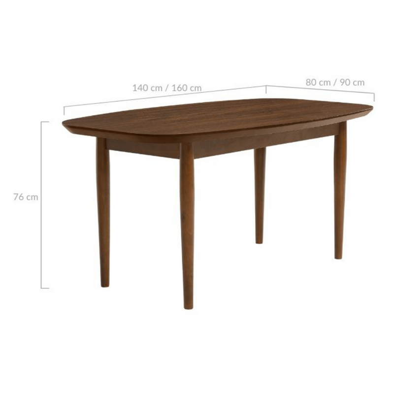 Pierre Walnut 140cm Dining Table