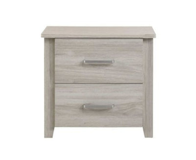 2 Drawers Bedside Table In White Oak