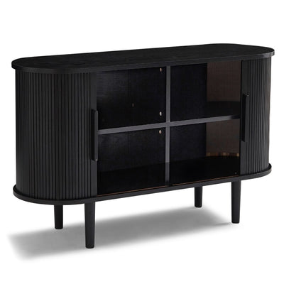 Tate Black Column Wooden Sideboard Table