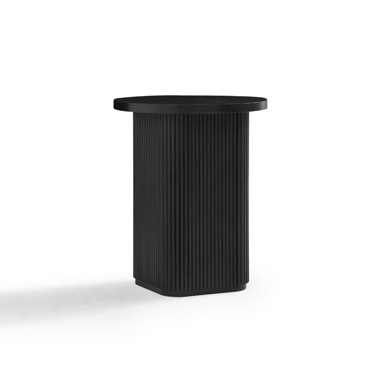 Tate Black Round Column Side Table