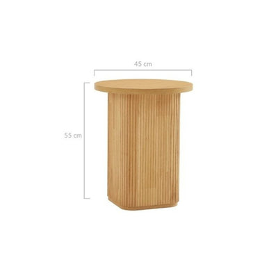 Tate Round Column Side Table in Natural