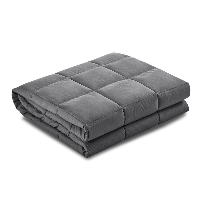 Weighted Blanket Adult 7KG Heavy Gravity Blankets Microfibre Cover Glass Beads Calming Sleep Anxiety Relief Grey 