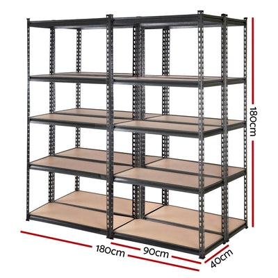 Giantz 4x1.8M Garage Shelving Warehouse Rack Pallet Racking Storage Charcoal