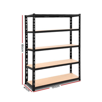 Giantz 1.8M Garage Shelving Warehouse Rack Pallet Racking Storage Shelve Black