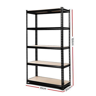 Giantz 1.5M Garage Shelving Warehouse Rack Pallet Racking Storage Shelve Black