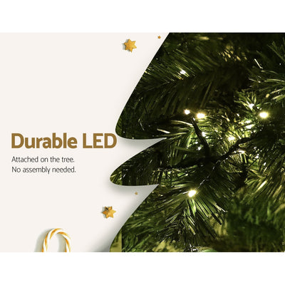 Jingle Jollys Christmas Tree 2.4M Xmas Tree Decorations 3190 LEDs 8 Light Mode