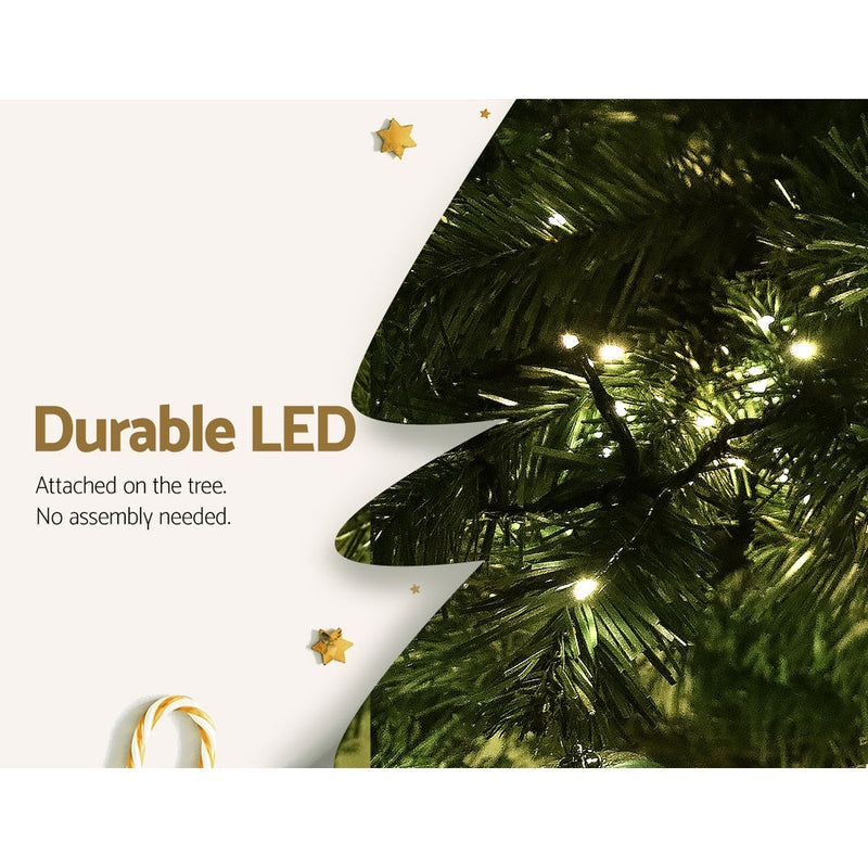 Jingle Jollys Christmas Tree 2.4M Xmas Tree Decorations 3190 LEDs 8 Light Mode