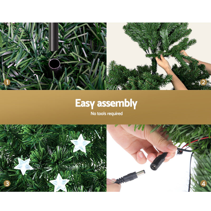 Jingle Jollys 1.8m Christmas Tree Optic Fibre LED Xmas tree Multi Colour