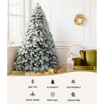 Jingle Jollys Christmas Tree 1.8m Snow Flocked Xmas Tree Decorations 468 Tips