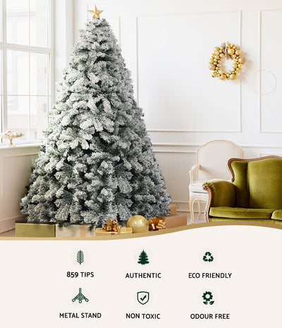 Jingle Jollys Christmas Tree 2.1m Snow Flocked Xmas Tree Decorations 780 Tips