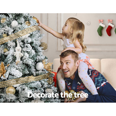 Jingle Jollys Christmas Tree 2.1m Snow Flocked Xmas Tree Decorations 780 Tips