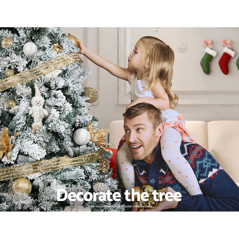 Jingle Jollys Christmas Tree 2.1m Snow Flocked Xmas Tree Decorations 780 Tips