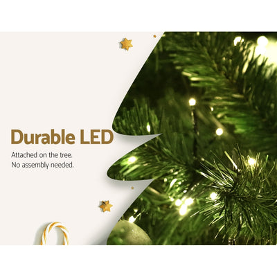 Jingle Jollys Christmas Tree 2.4m Xmas Tree Decorations 1488 LEDs 8 Light Modes