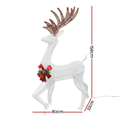 1.5M Christmas Lights Reindeer 100 LED Decorations Jingle Jollys