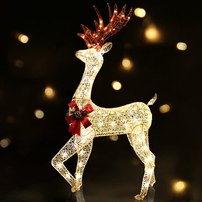 1.5M Christmas Lights Reindeer 100 LED Decorations Jingle Jollys