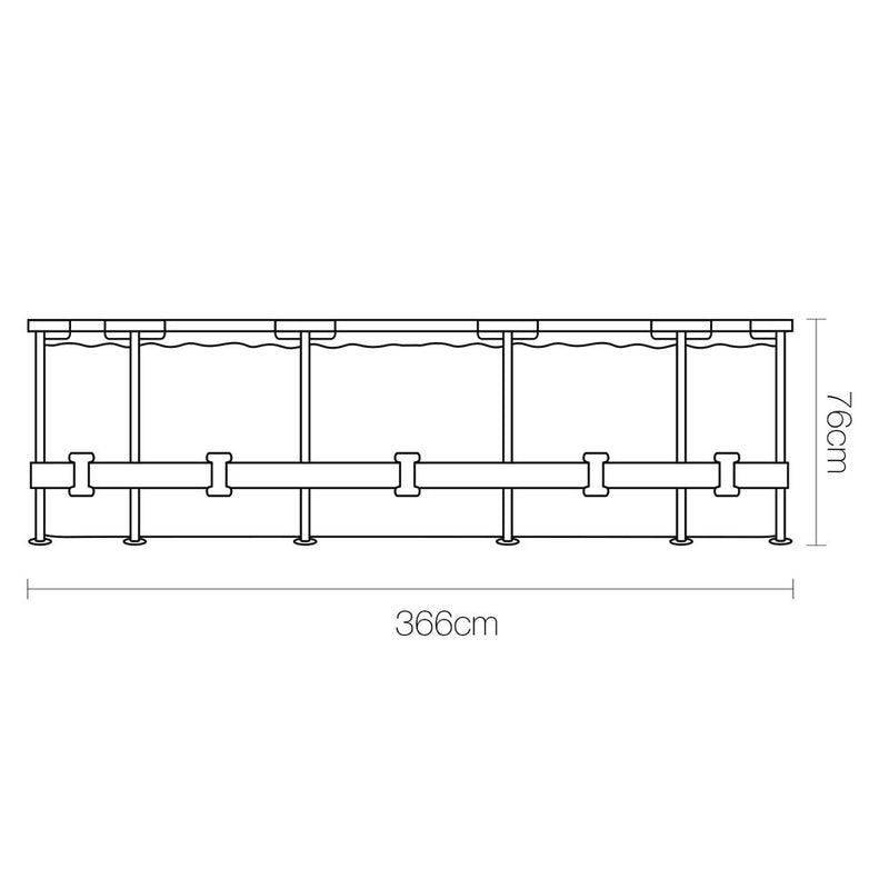 Bestway Swimming Pool 366x76cm Steel Frame Round Above Ground Pools w/ Filter Pump 6473L