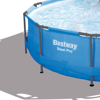 Bestway Swimming Pool 366x76cm Steel Frame Round Above Ground Pools w/ Filter Pump 6473L