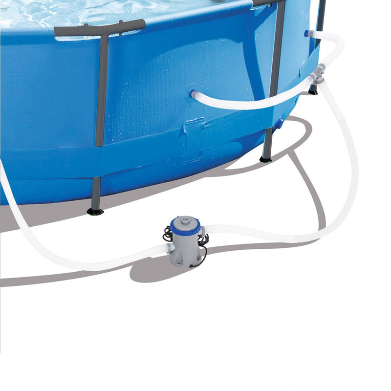 Bestway Swimming Pool 366x76cm Steel Frame Round Above Ground Pools w/ Filter Pump 6473L