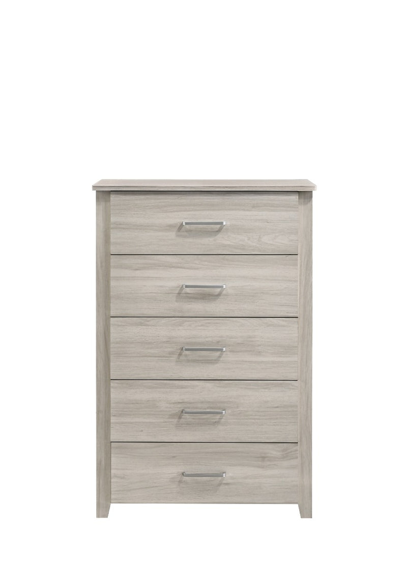 5 Chest Of Drawers Tallboy In White Oak