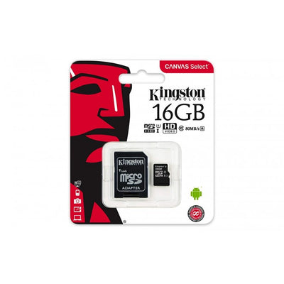 KINGSTON SDCS-16GB microSDHC Canvas Select 80R with SD adapter