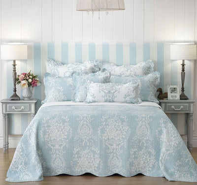 Florence Blue Oblong Cushion by Bianca