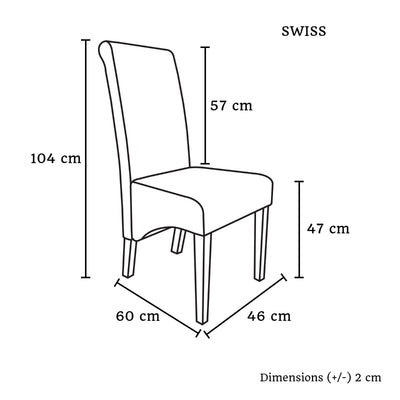 2x Wooden Frame Brown Leatherette Dining Chairs with Solid Pine Legs