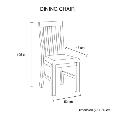 2x Wooden Frame Leatherette in Solid Acacia Wood & Veneer Dining Chairs in Oak Colour