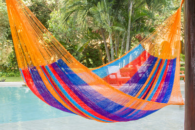 Mayan Legacy King Plus Size Nylon Mexican Hammock in Alegra Colour