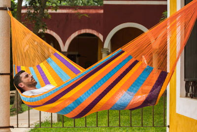 Mayan Legacy King Plus Size Nylon Mexican Hammock in Alegra Colour