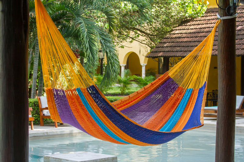 Outdoor undercover cotton Mayan Legacy hammock King size Alegra
