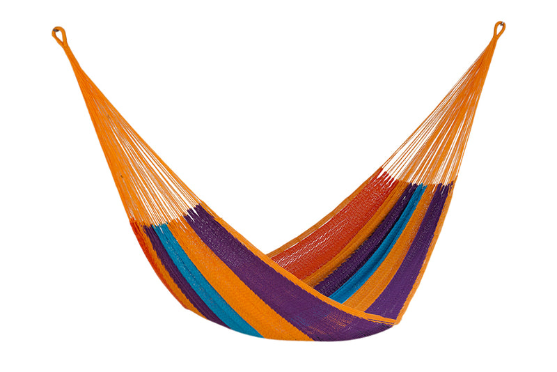 Mayan Legacy King Size Outdoor Cotton Mexican Hammock in Alegra Colour