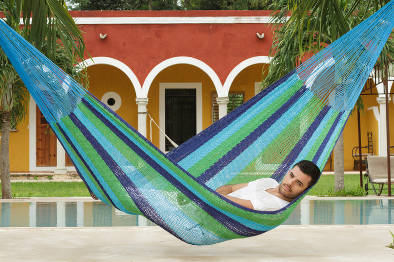 Outdoor undercover cotton Mayan Legacy hammock Family size Oceanica