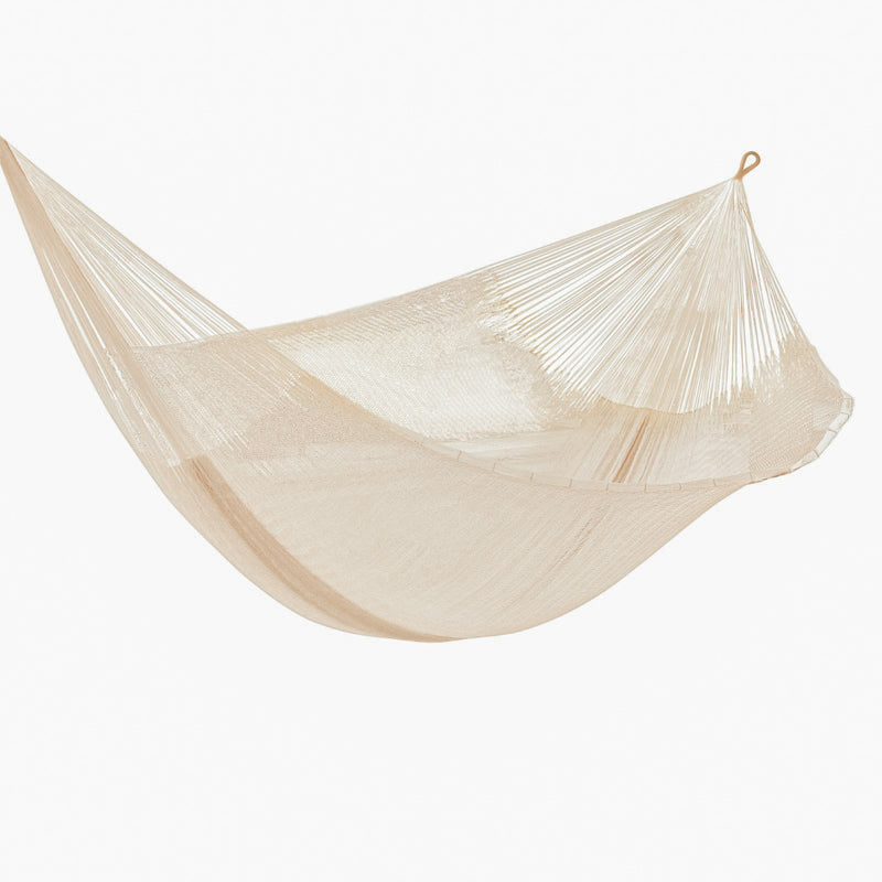 Mayan Legacy King Size Super Nylon Mexican Hammock in Cream Colour